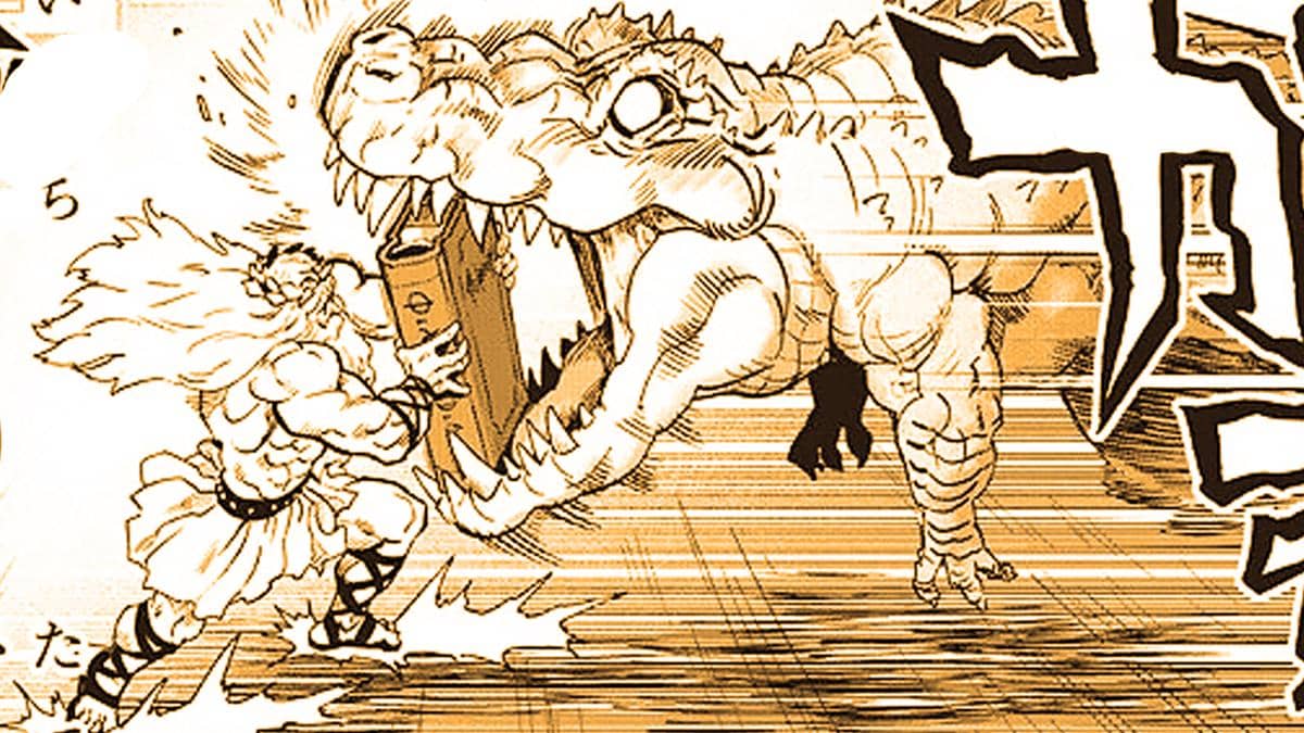 Great Philosopher menghadapi buaya raksasa - One Punch Man