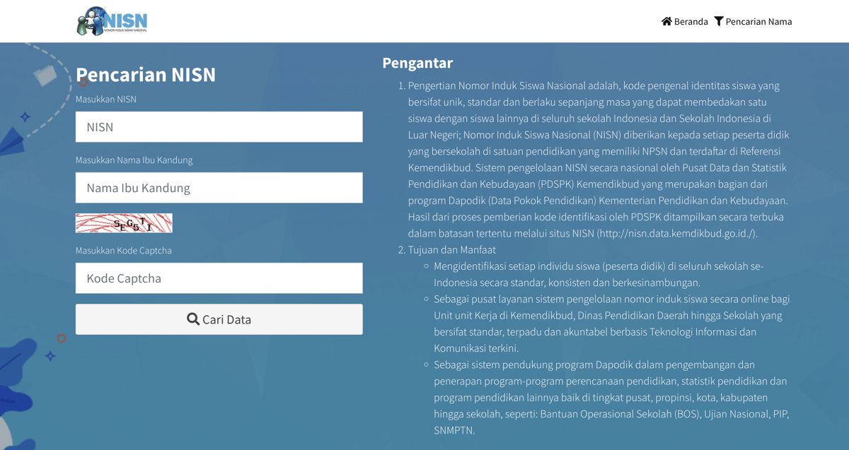 Cara cek NISN online