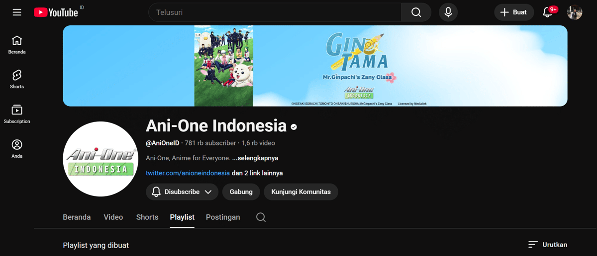 YouTube Ani-One Indonesia