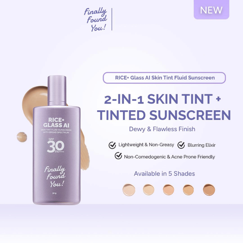 RICE+ Glass All Skin Tint Fluid Sunscreen