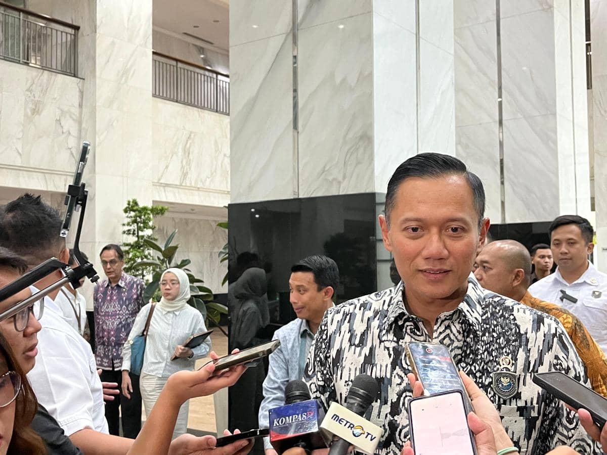 Menteri Koordinator Bidang Infrastruktur dan Pembangunan Kewilayahan Agus Harimurti Yudhoyono (AHY) saat mengunjungi Kementerian Keuangan.