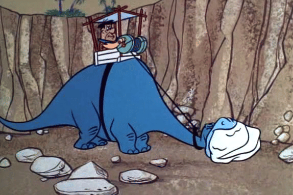 cuplikan adegan eksploitasi hewan dalam The Flintstones