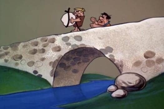 cuplikan adegan Barney saat mau melompat dari jembatan