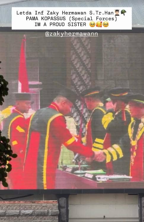 Sabrina Chairunnisa Hadiri Wisuda Adiknya Pama Kopassus (instagram.com/sabrinachairunnisa_)