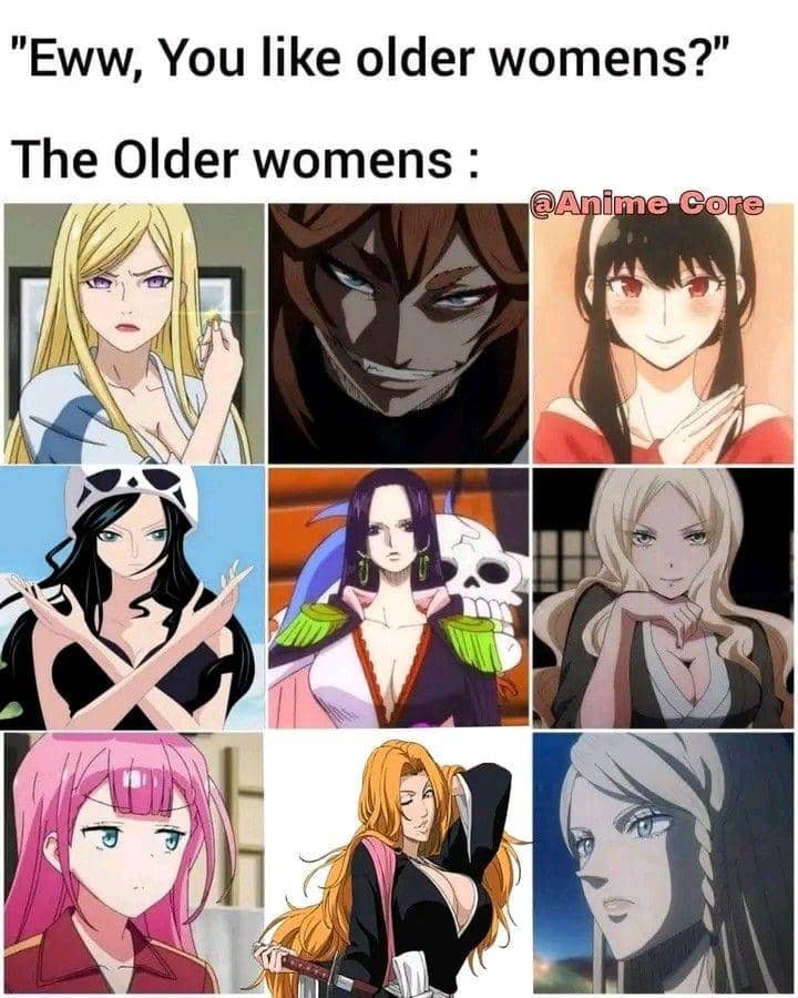 meme anime tentang cewek lebih tua