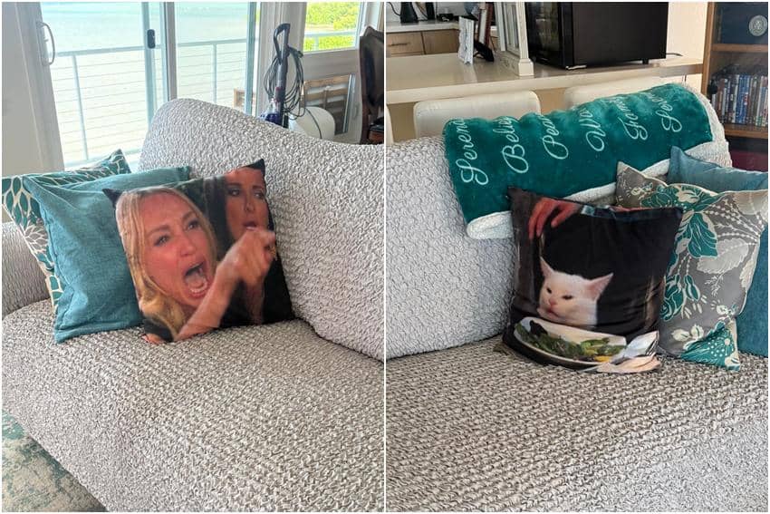 meme kucing tentang bantal