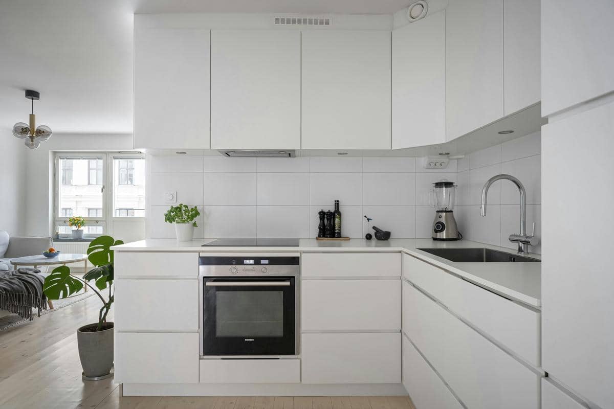 ilustrasi kitchen set warna putih