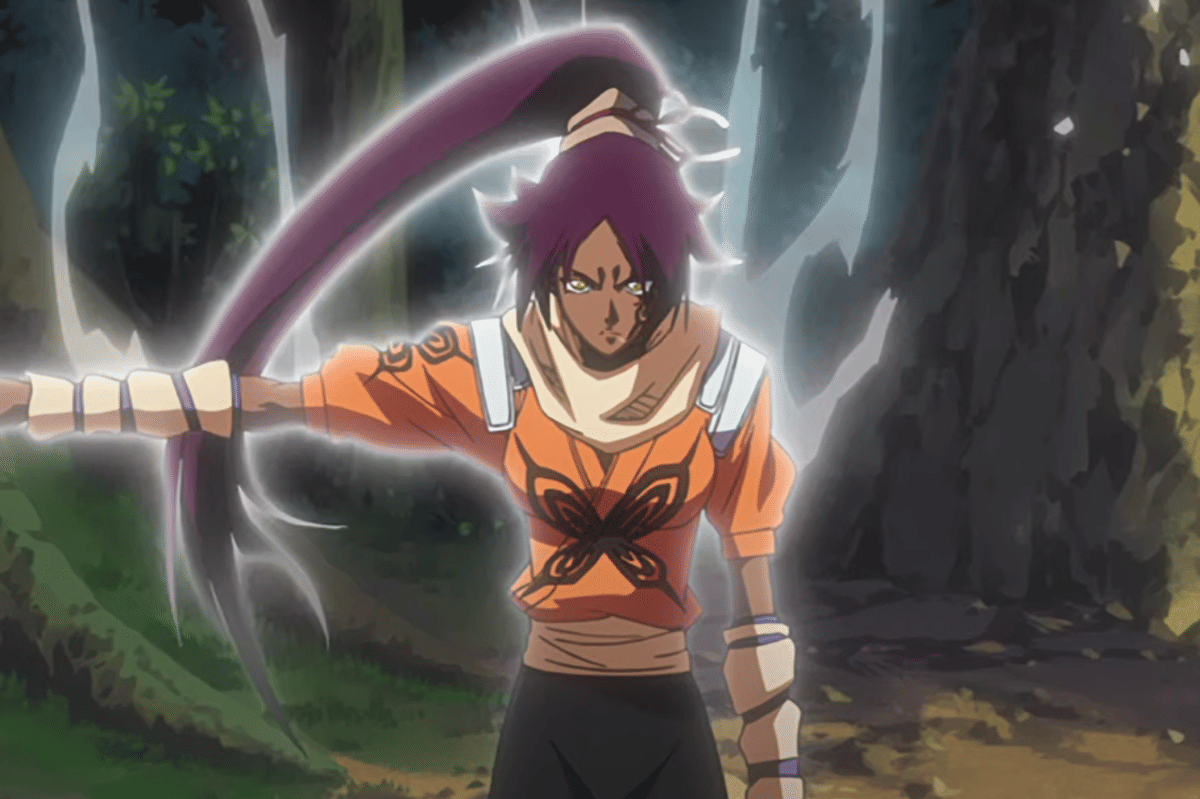 Yoruichi mengaktifkan Shunko.