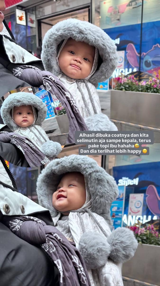 Clarissa Putri dan keluarga liburan di Shanghai