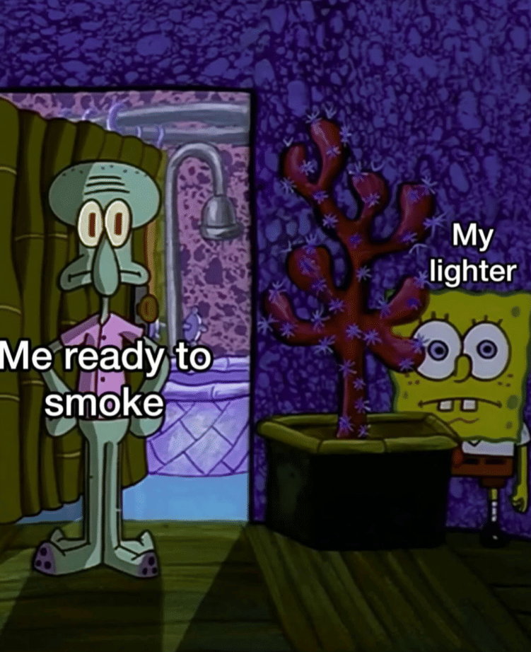 meme dikit-dikit merokok karena stres