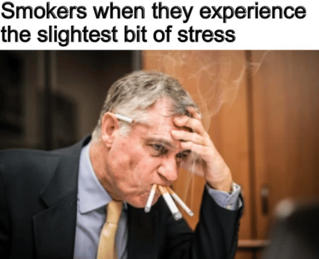 meme merokok karena stres