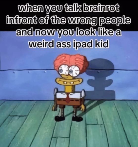 meme SpongeBob tentang brain rot