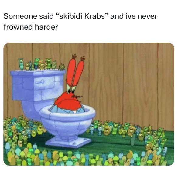 meme SpongeBob tentang brain rot