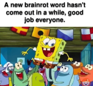 meme SpongeBob tentang brain rot
