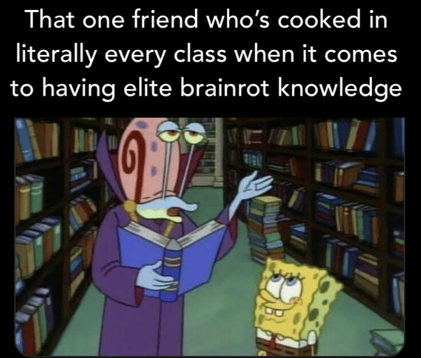 meme SpongeBob tentang brain rot