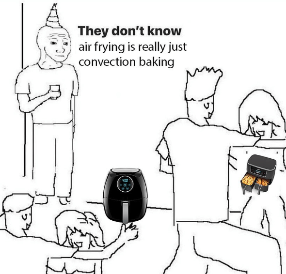 meme SpongeBob tentang air fryer
