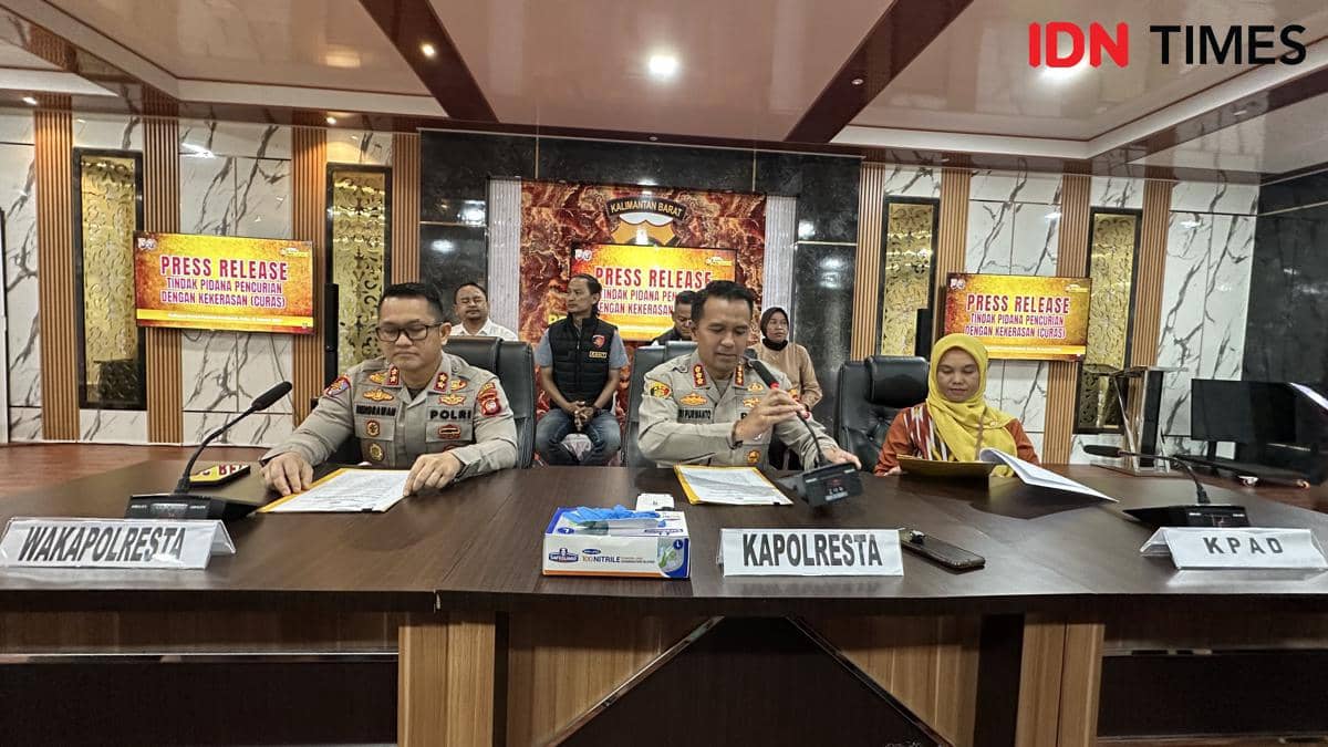 Polresta Pontianak gelar konferensi pers ungkap kasus curas. 
