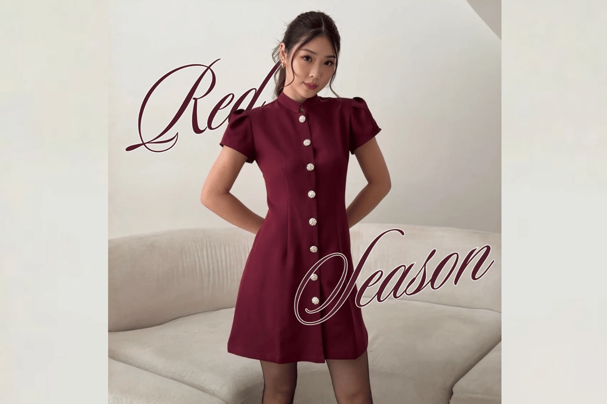 dress chongsam puff sleeve
