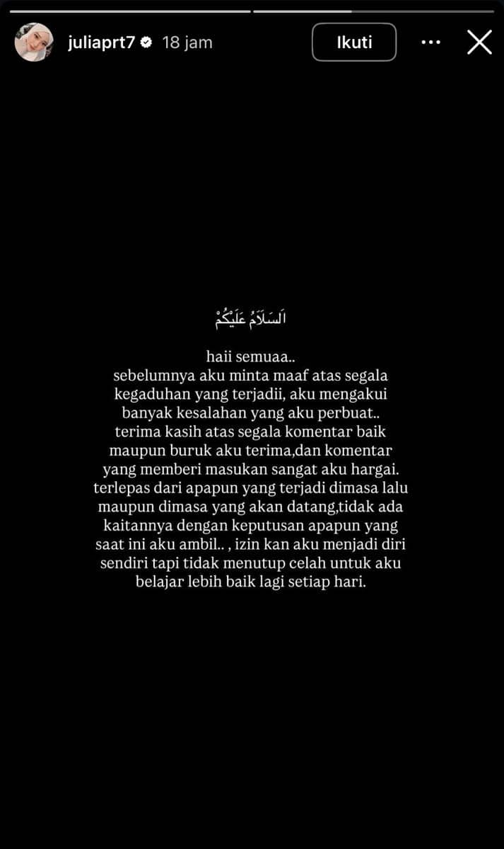 postingan Julia Prastini