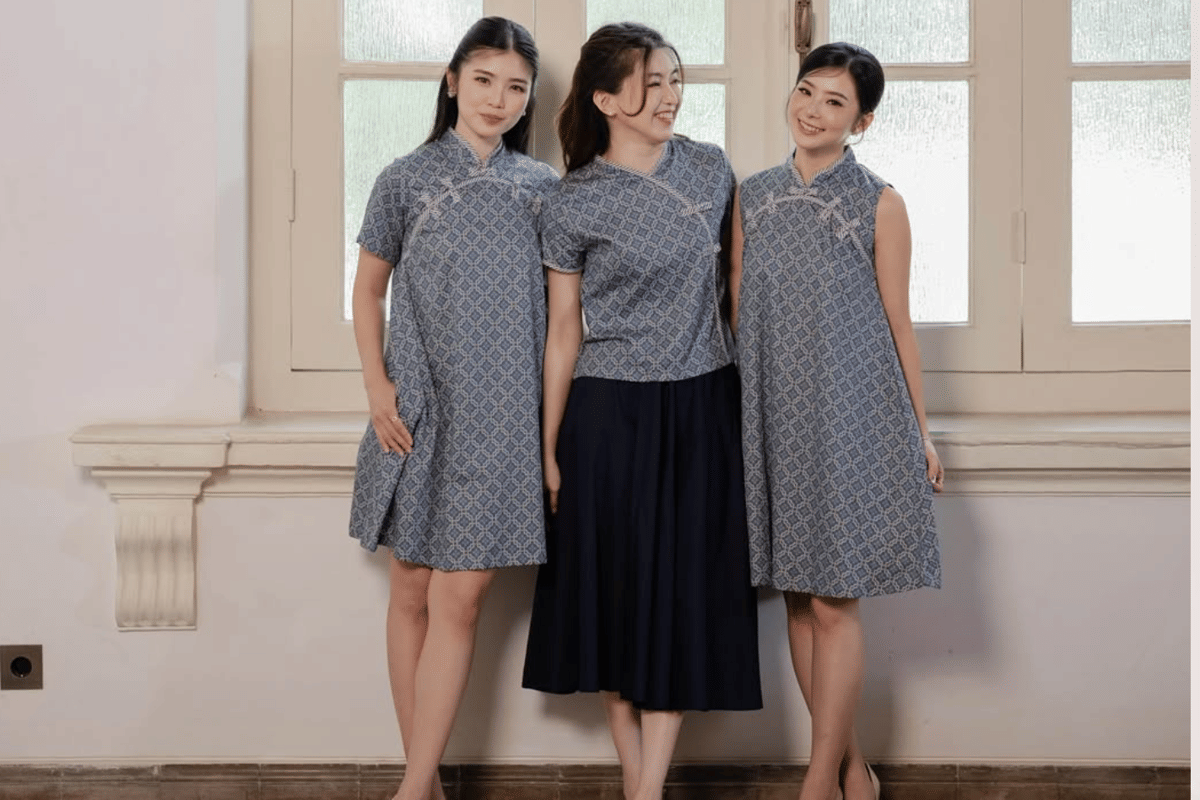 ilustrasi dress ddengan detail pankou