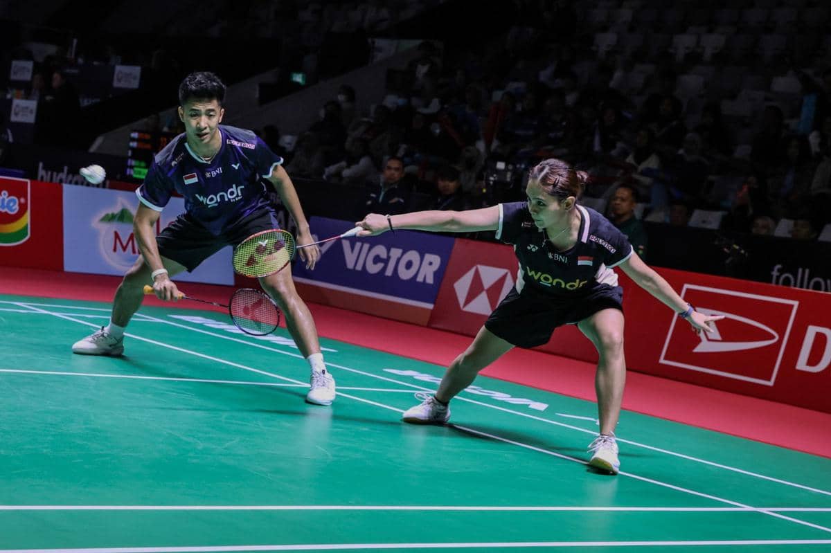 Dejan/Bernadine saat tampil di Indonesia Masters 2026.