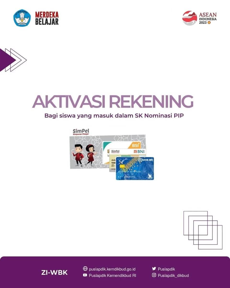 cara aktivasi rekening PIP 