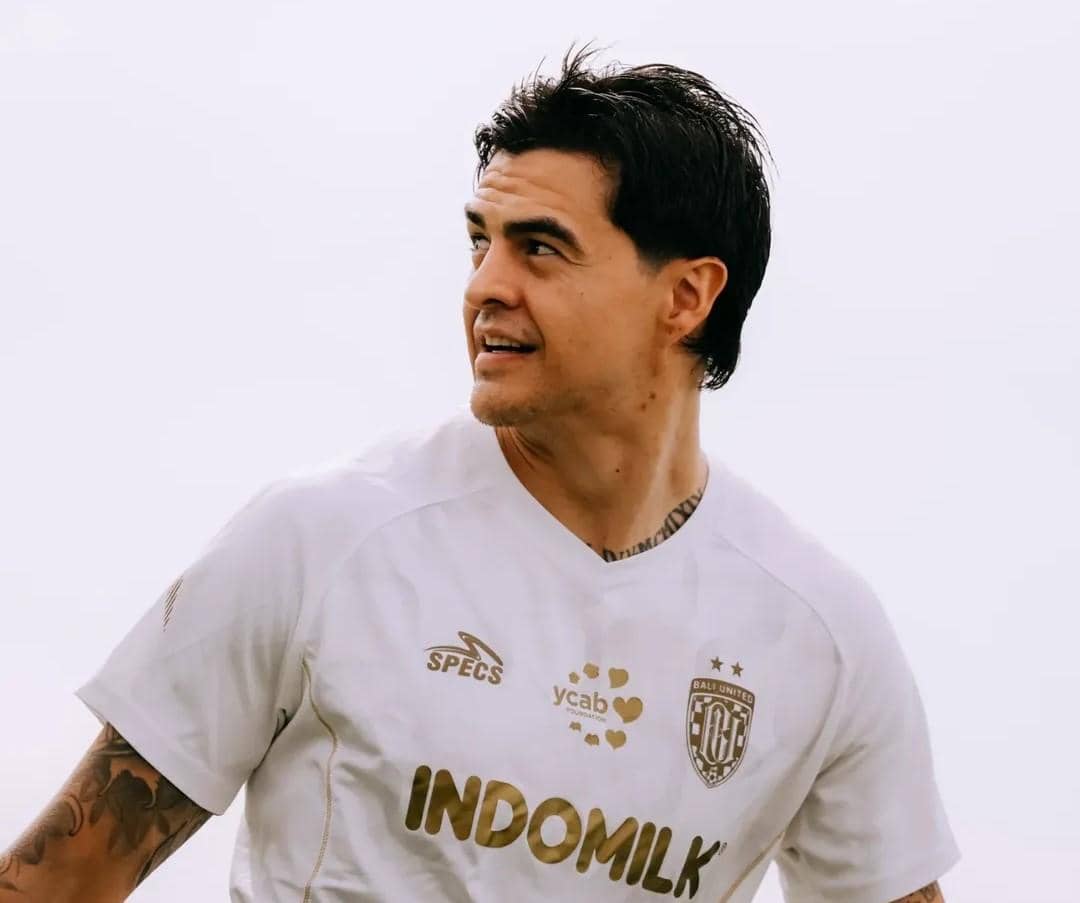 Diego Campos saat mengikuti sesi latihan bersama Bali United. 