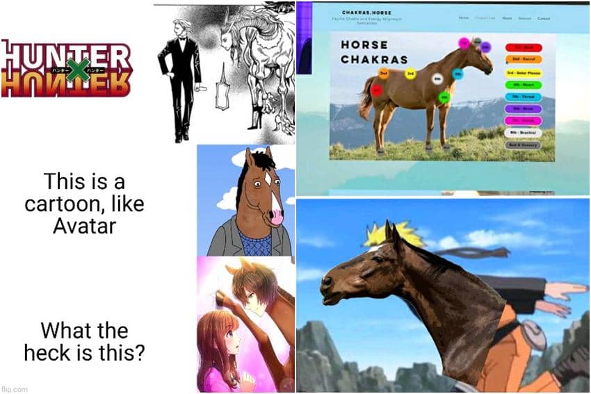 kolase meme anime tentang kuda