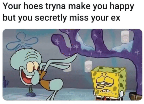meme SpongeBob tentang mantan
