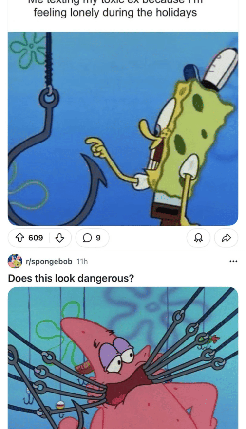 meme SpongeBob tentang mantan