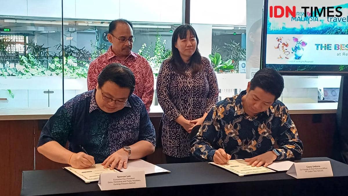 Potret penandatanganan kerja sama Resort World Genting dengan beberapa mitra, Jakarta Premium Outlet, Tangerang