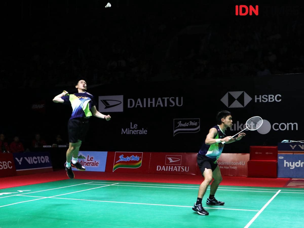 Raymond/Joaquin saat tampil di Indonesia Masters 2026