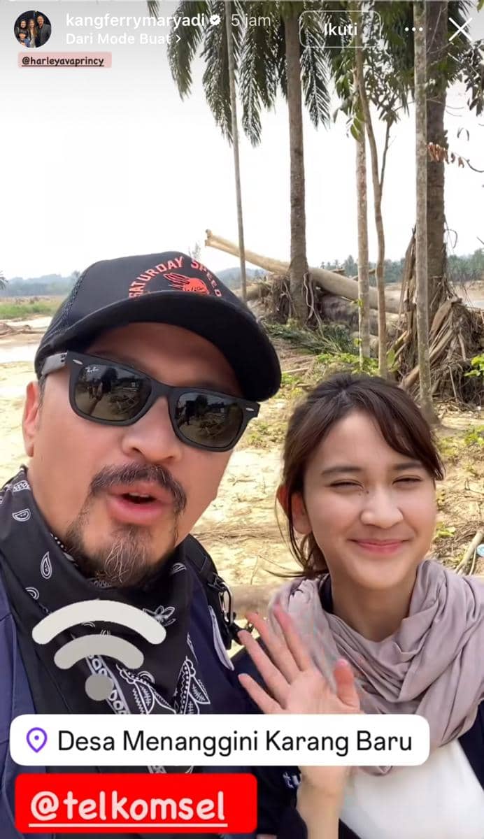 potret El Putra dan Leya Princy salurkan bantuan ke Aceh Tamiang