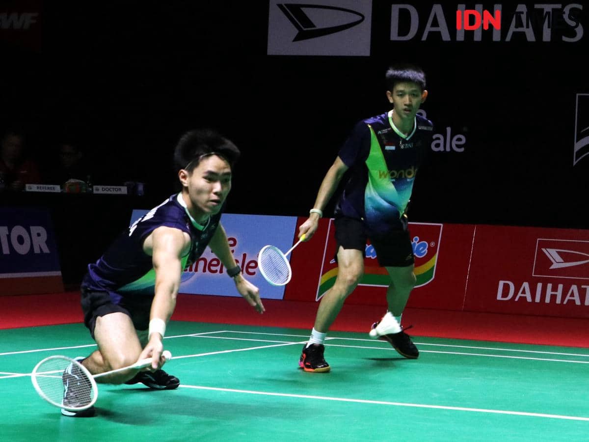 Raymond/Joaquin saat tampil di Indonesia Masters 2026