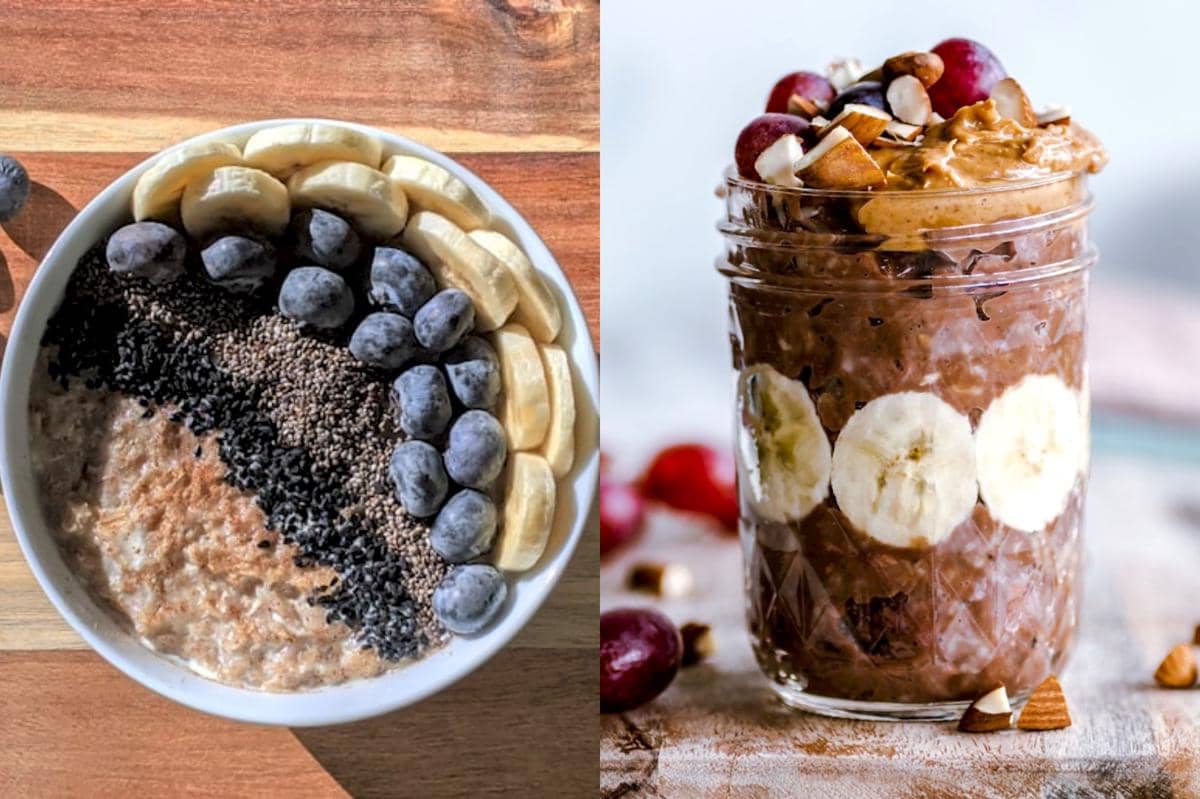 ilustrasi oatmeal dan overnight oats