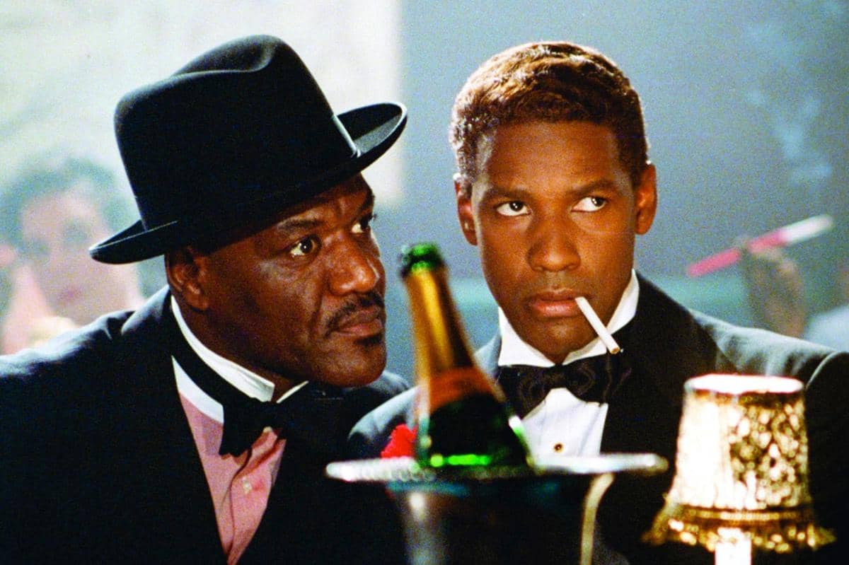 Delroy Lindo dan Denzel Washington dalam film Malcolm X