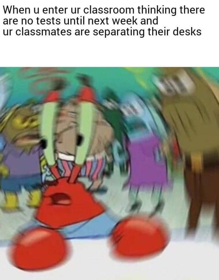 meme SpongeBob tentang teman sekelas