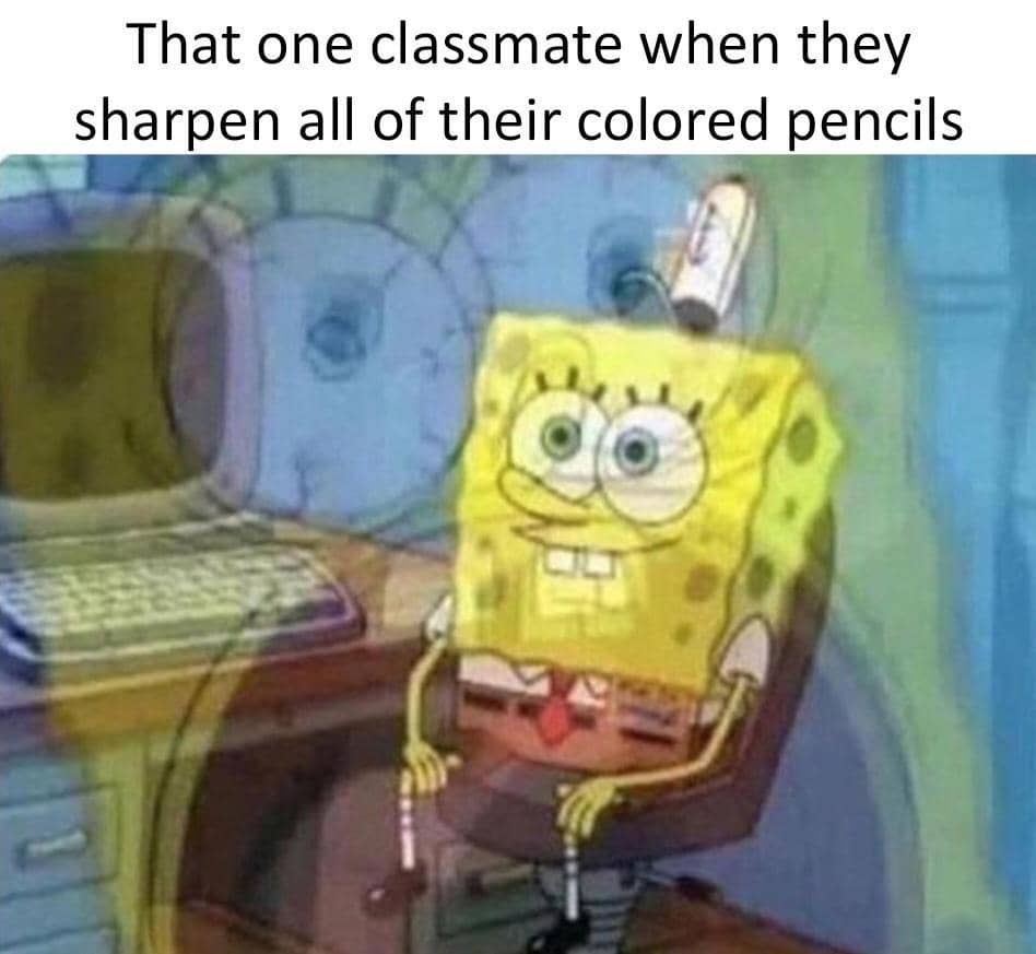 meme SpongeBob tentang teman sekelas