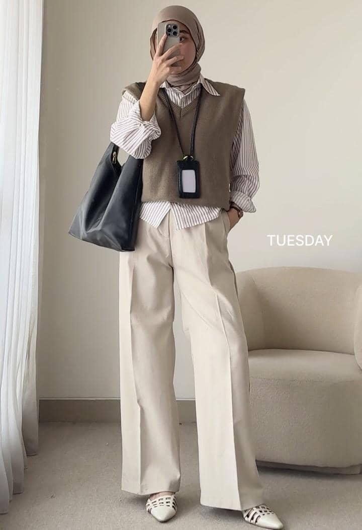 referensi gaya clean outfit ala Pamela Agatha