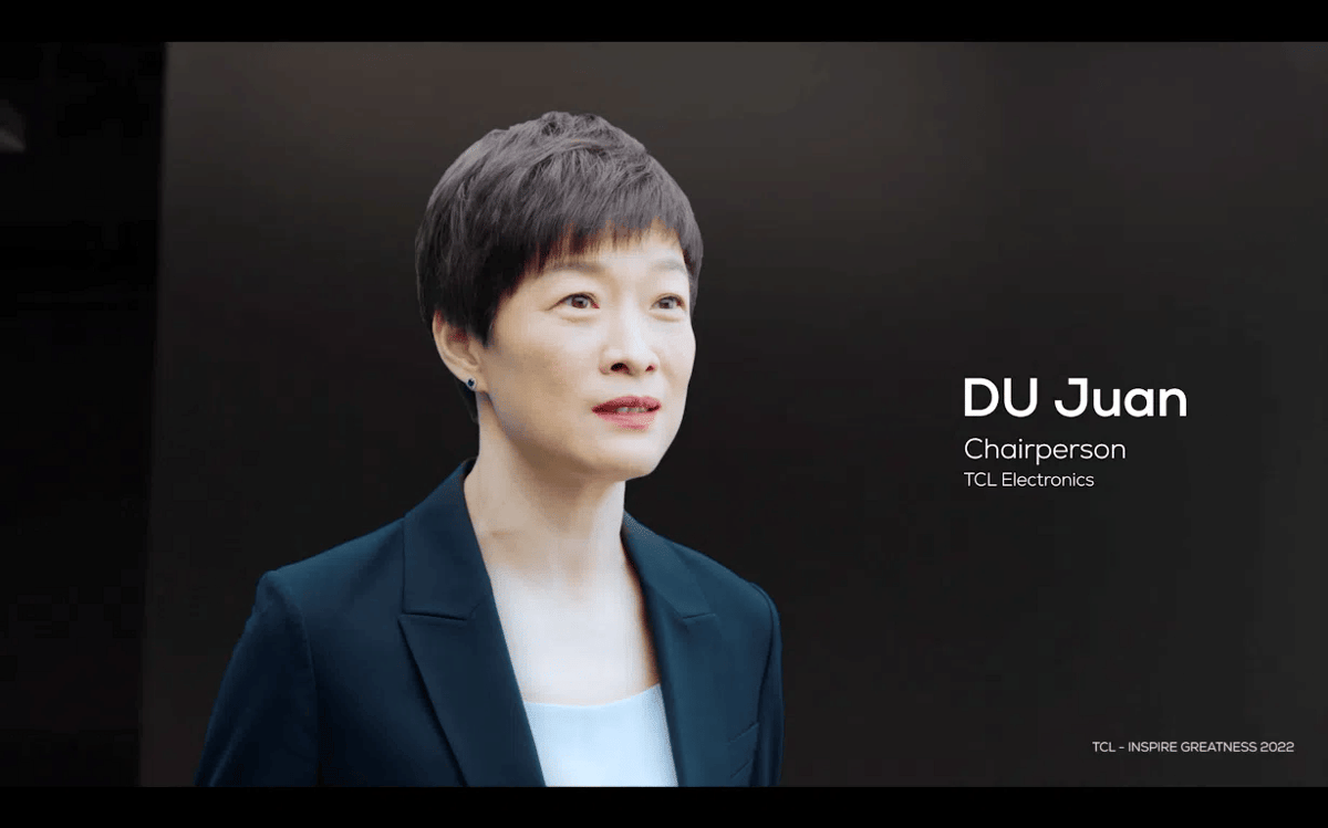 Chairperson TCL Electronics Holdings Limited, DU Juan