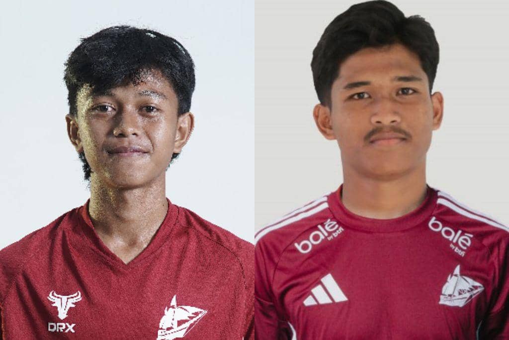 Dua pemain jebolan Akademi PSM Makassar, Kaka Amrullah Ronaldo Messi (kiri) dan Jamil Al Rahman (kanan).