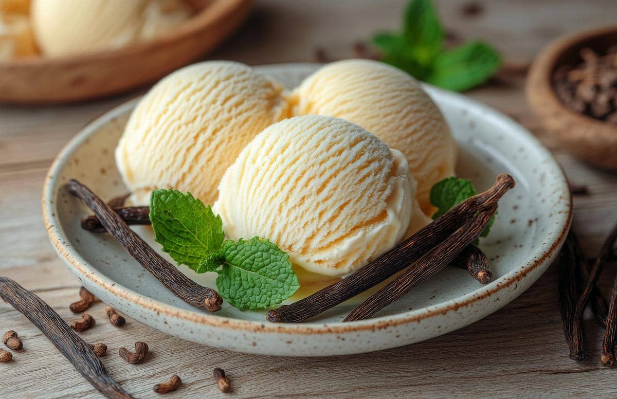 ilustrasi es krim vanila 