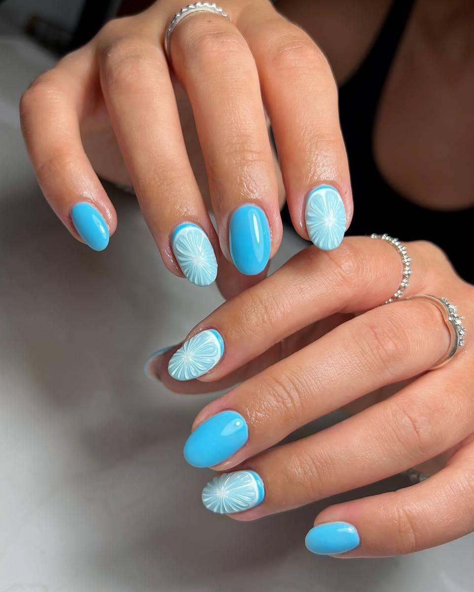 inspirasi nail art zodiak Aquarius