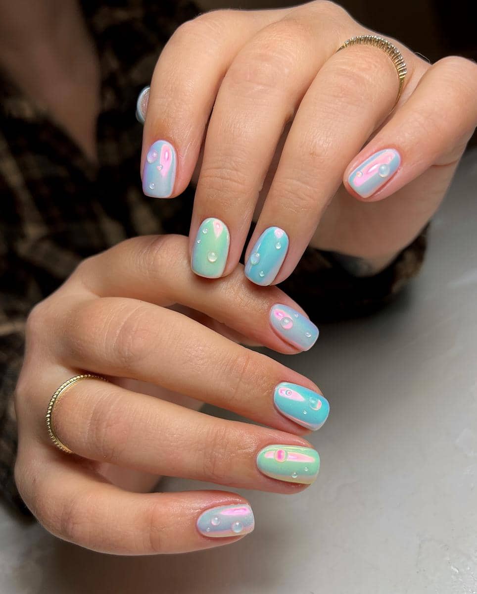 inspirasi nail art zodiak Aquarius