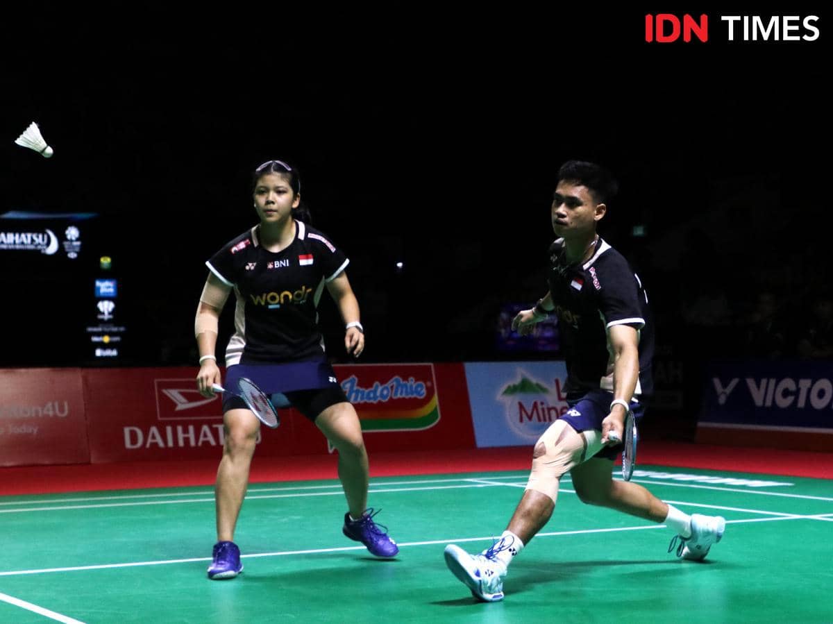 Ganda campuran Indonesia, Jafar Hidayatullah/Felisha Pasaribu saat menjalani laga perempat final Indonesia Masters 2026