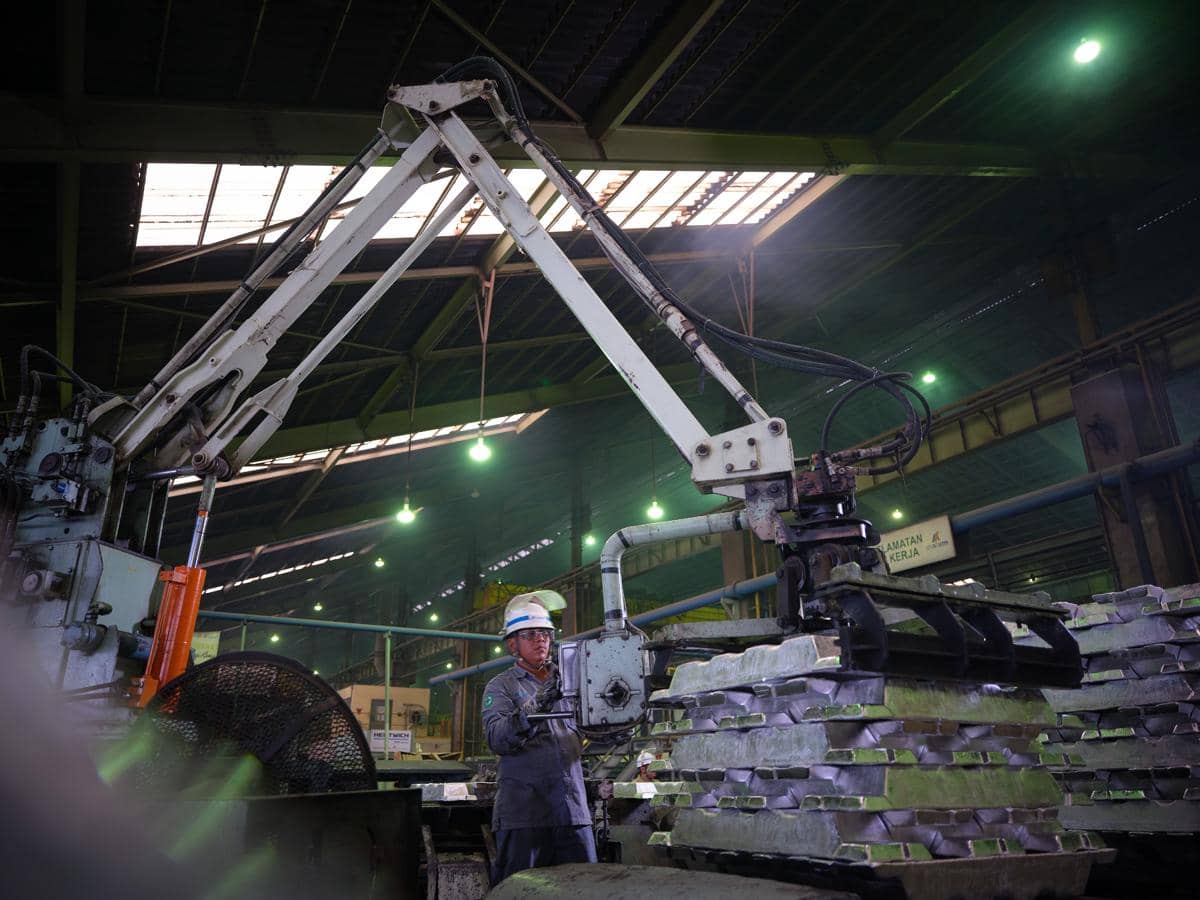 Proses produksi aluminium yang dilakukan PT Inalum (dok.Inalum)
