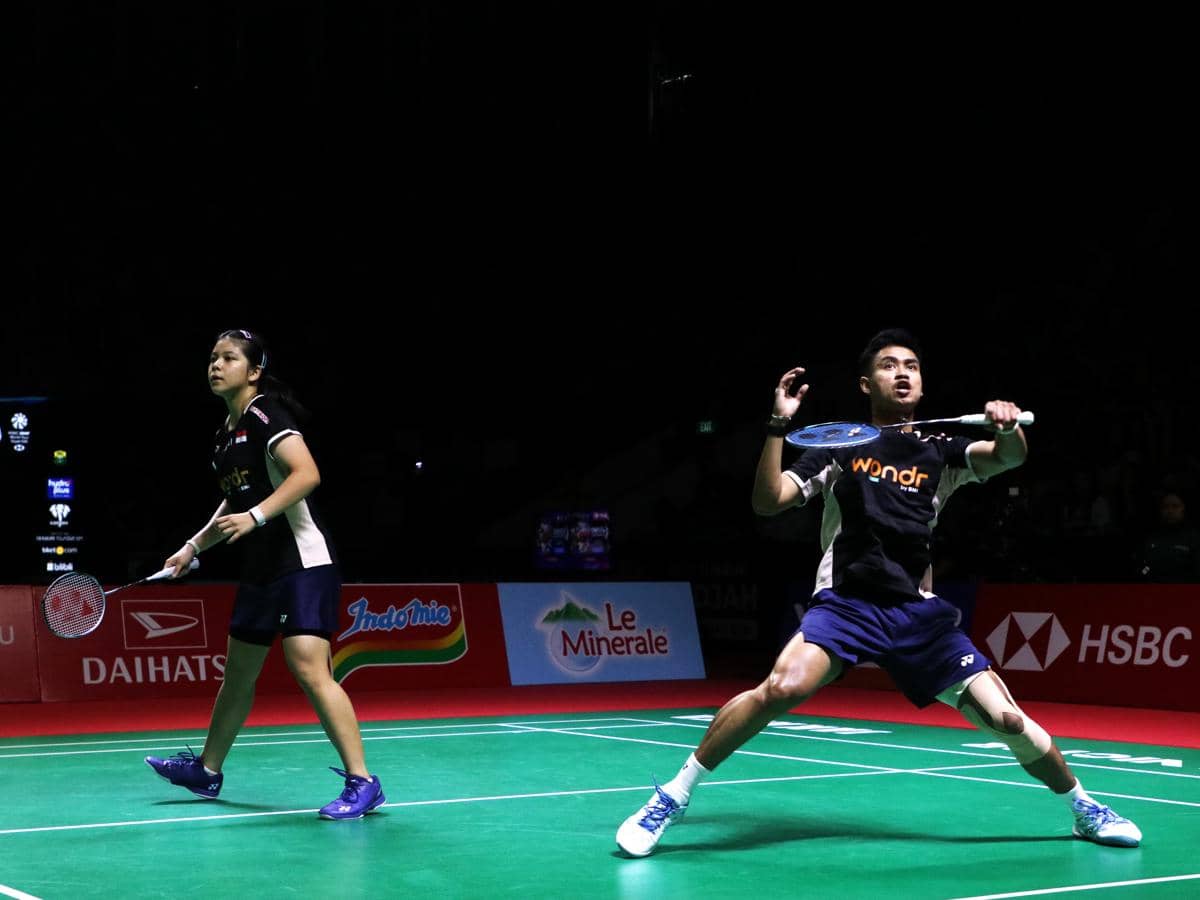 Ganda campuran Indonesia, Jafar Hidayatullah/Felisha Pasaribu saat menjalani laga perempat final Indonesia Masters 2026