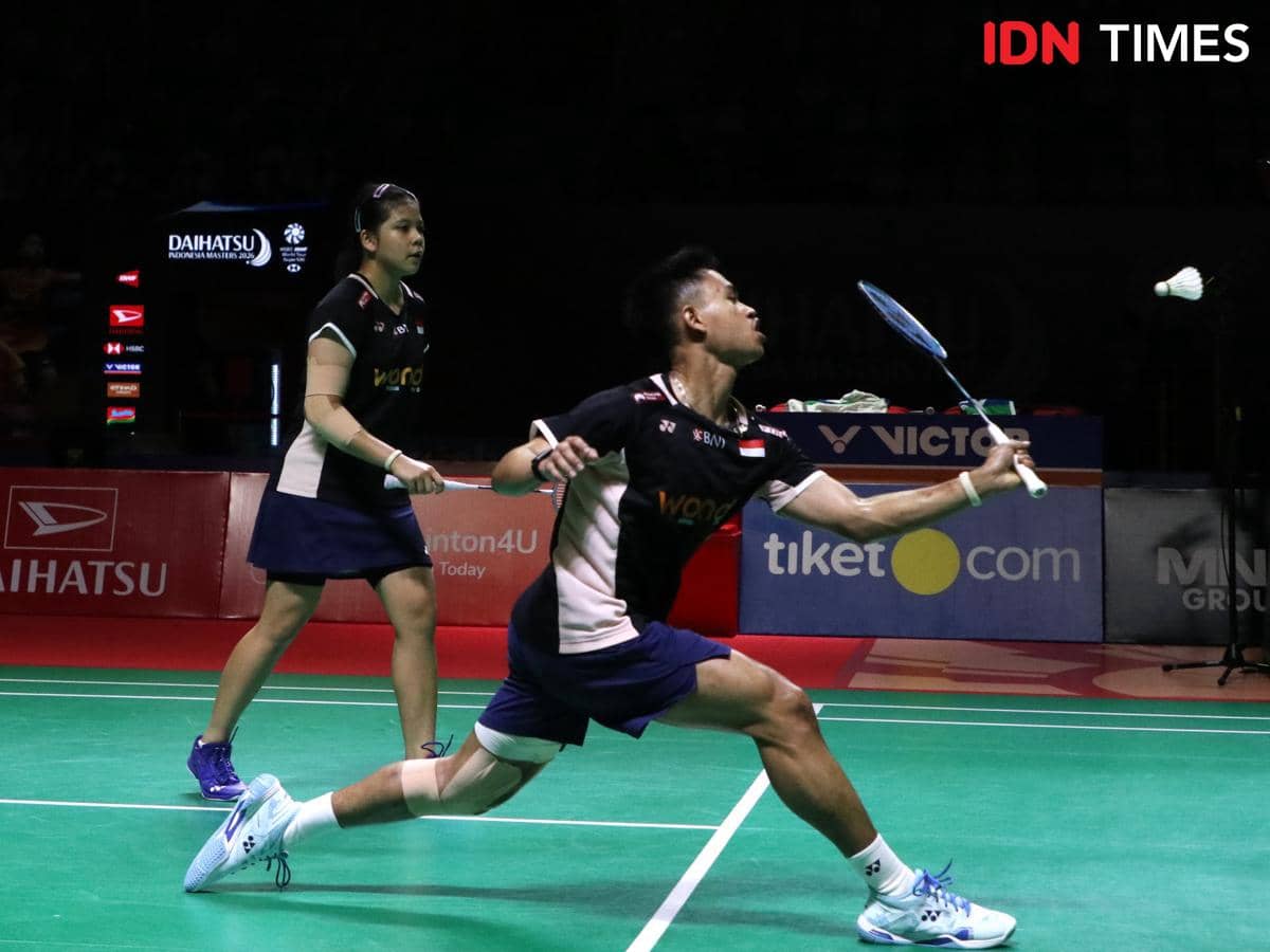 Ganda campuran Indonesia, Jafar Hidayatullah/Felisha Pasaribu saat menjalani laga perempat final Indonesia Masters 2026