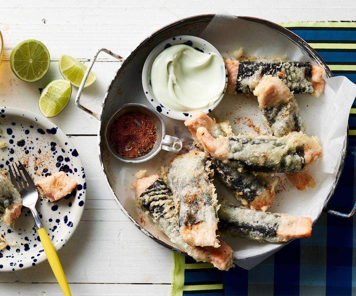 ilustrasi salmon tempura