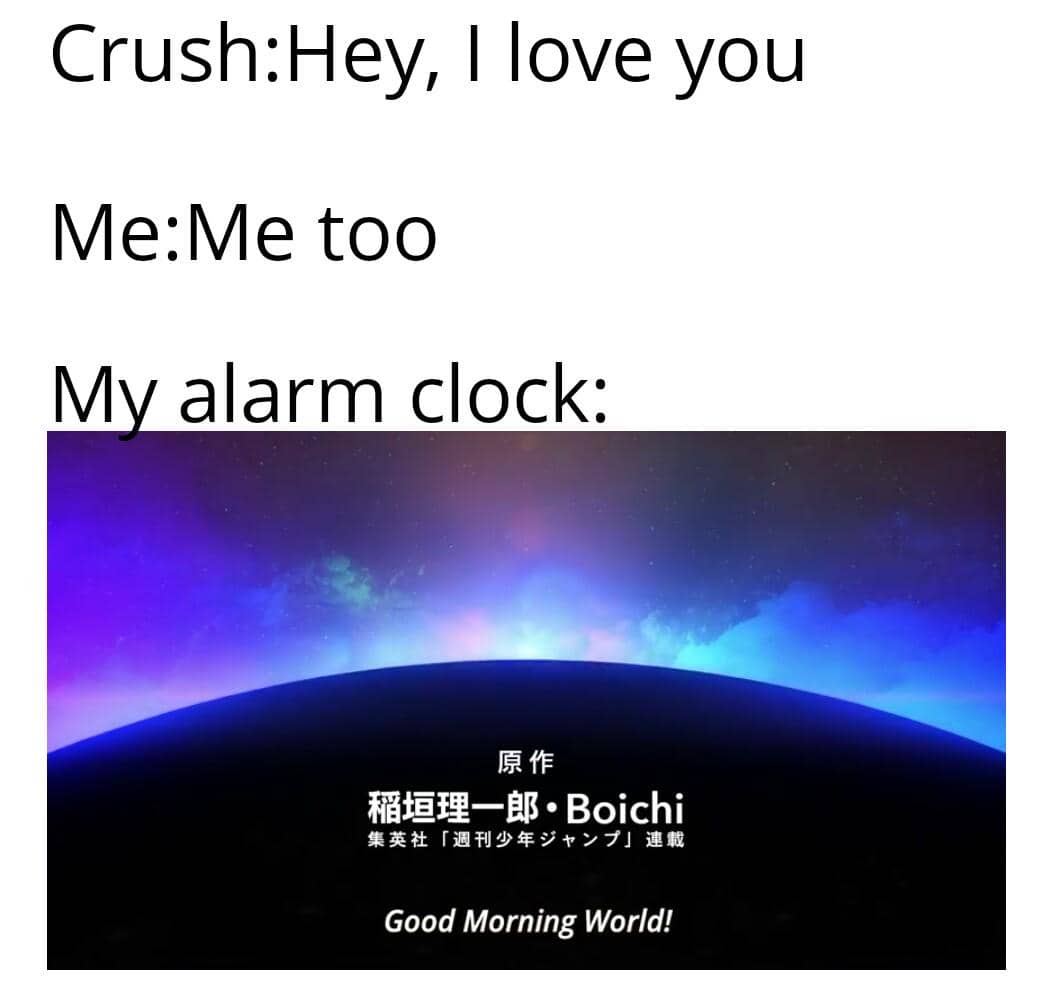 meme anime tentang alarm